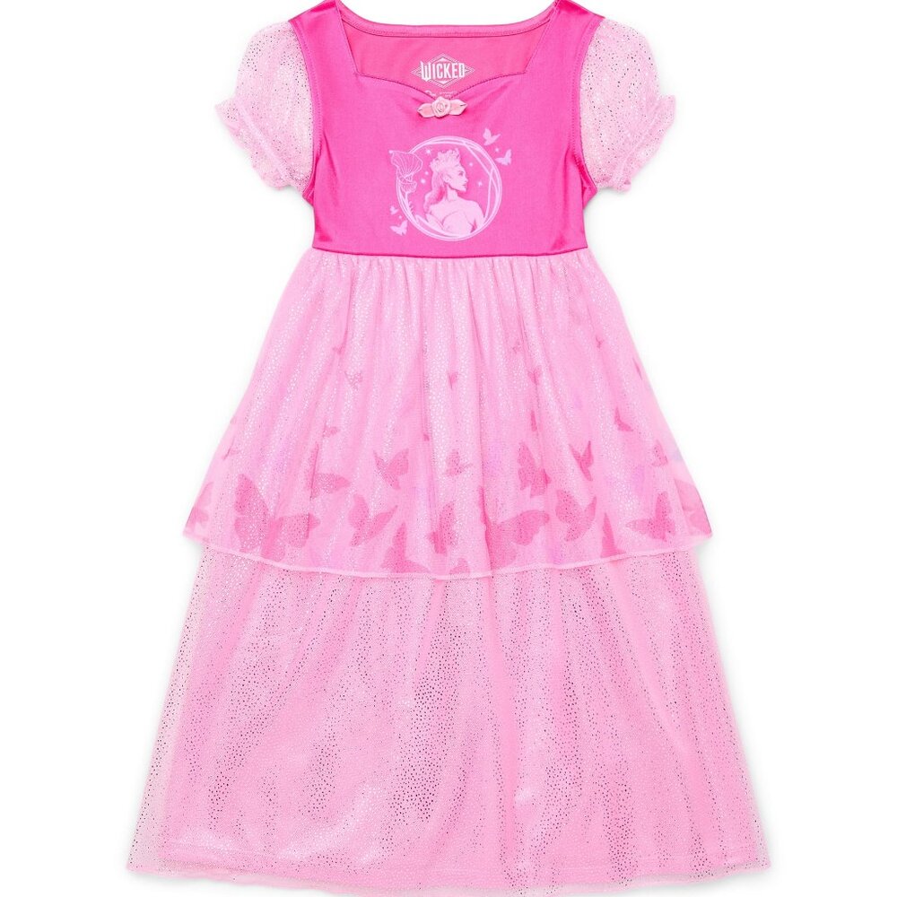 Wicked Movie Glinda Toddler Girls Fantasy Nightgown Dress NWT Pink 2T